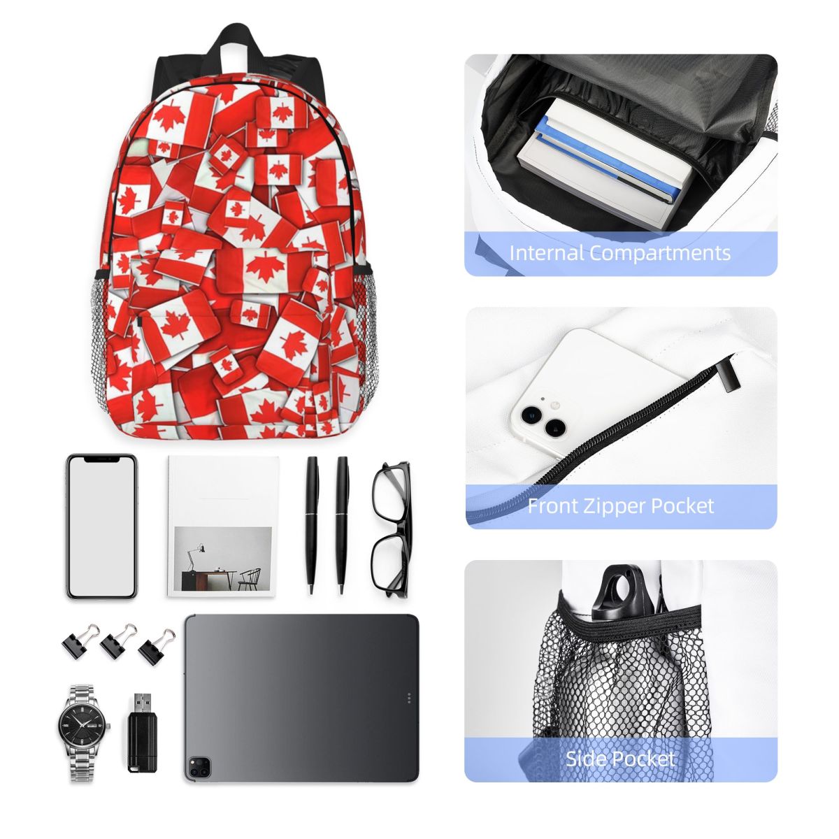 Women Bags In Canada - Mochila com estampa de bandeira do