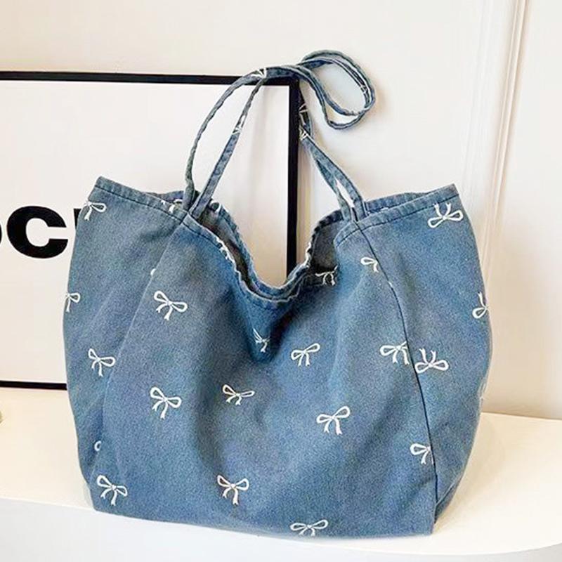 Bolsa Tote de Lona com Laço De - Women Bags Jeans avaliação e preço
