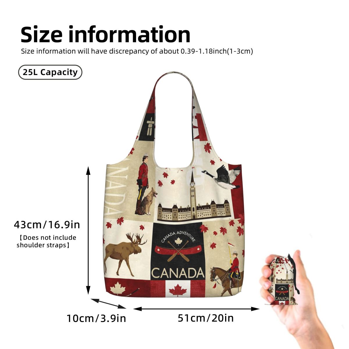 Bolsa de Compras de Lona com B - Women Bags In Canada avaliação e preço