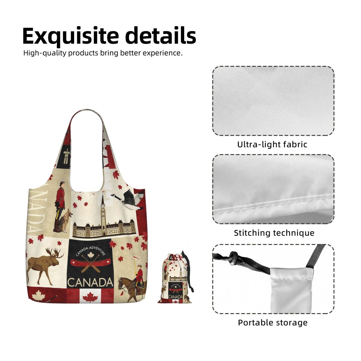 Bolsa de Compras de Lona com B - Women Bags In Canada avaliação e preço