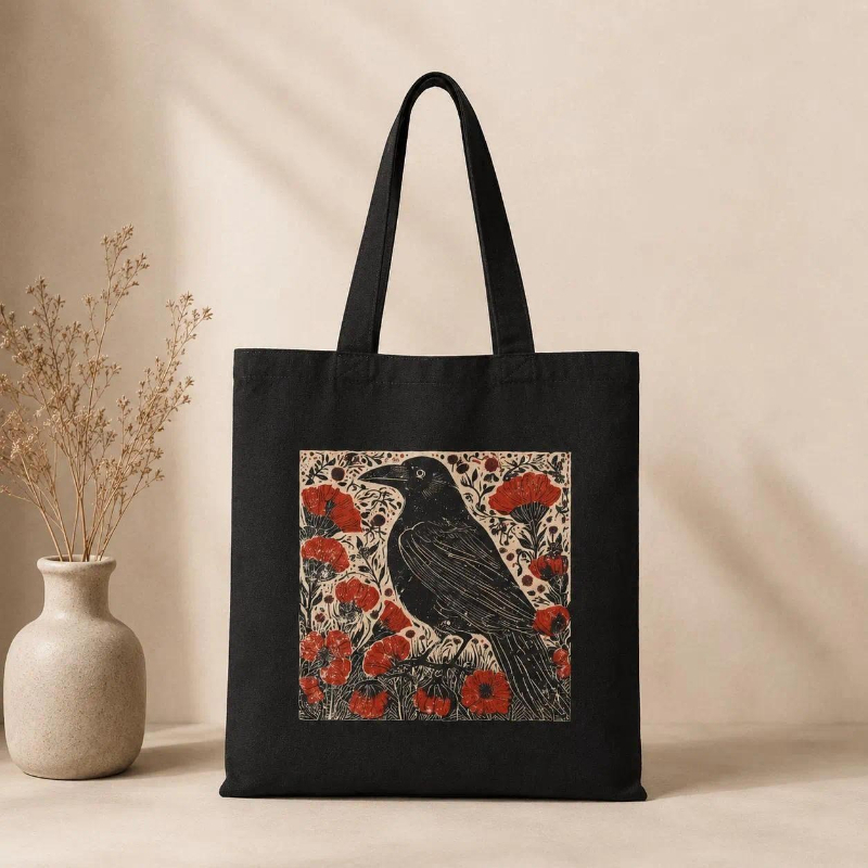 Sacola de Lona Whimsigoth Crow - Women Bags Edgars avaliação e preço