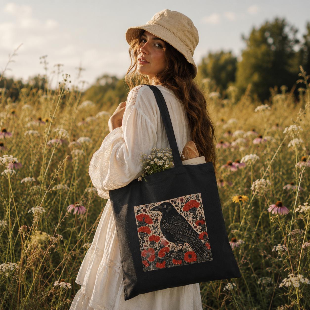 Sacola de Lona Whimsigoth Crow - Women Bags Edgars avaliação e preço